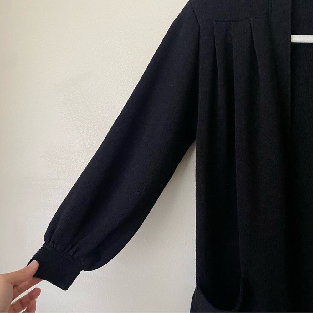 St. John Sportswear | Open Front Cardigan Sweater Santana Knit Black Small - Picture 2 of 6
